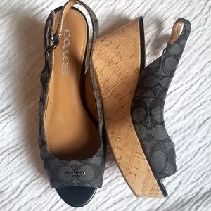 Coach Peep-Toe Wedges